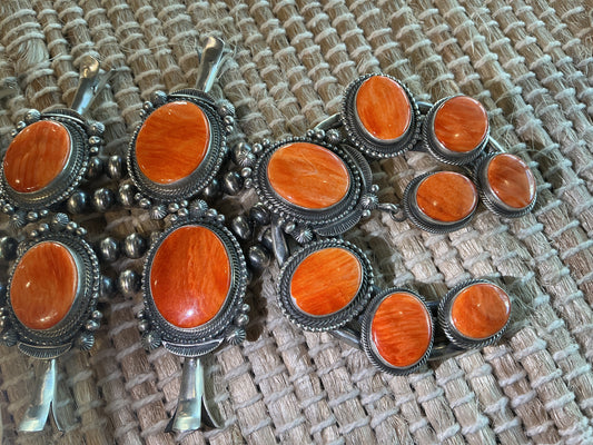 Spiny Oyster Squash Blossom and Earrings- Tom Lewis