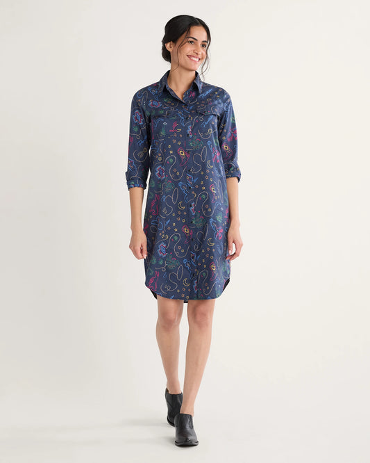 Pendleton-Western Print Gambler Shirt Dress