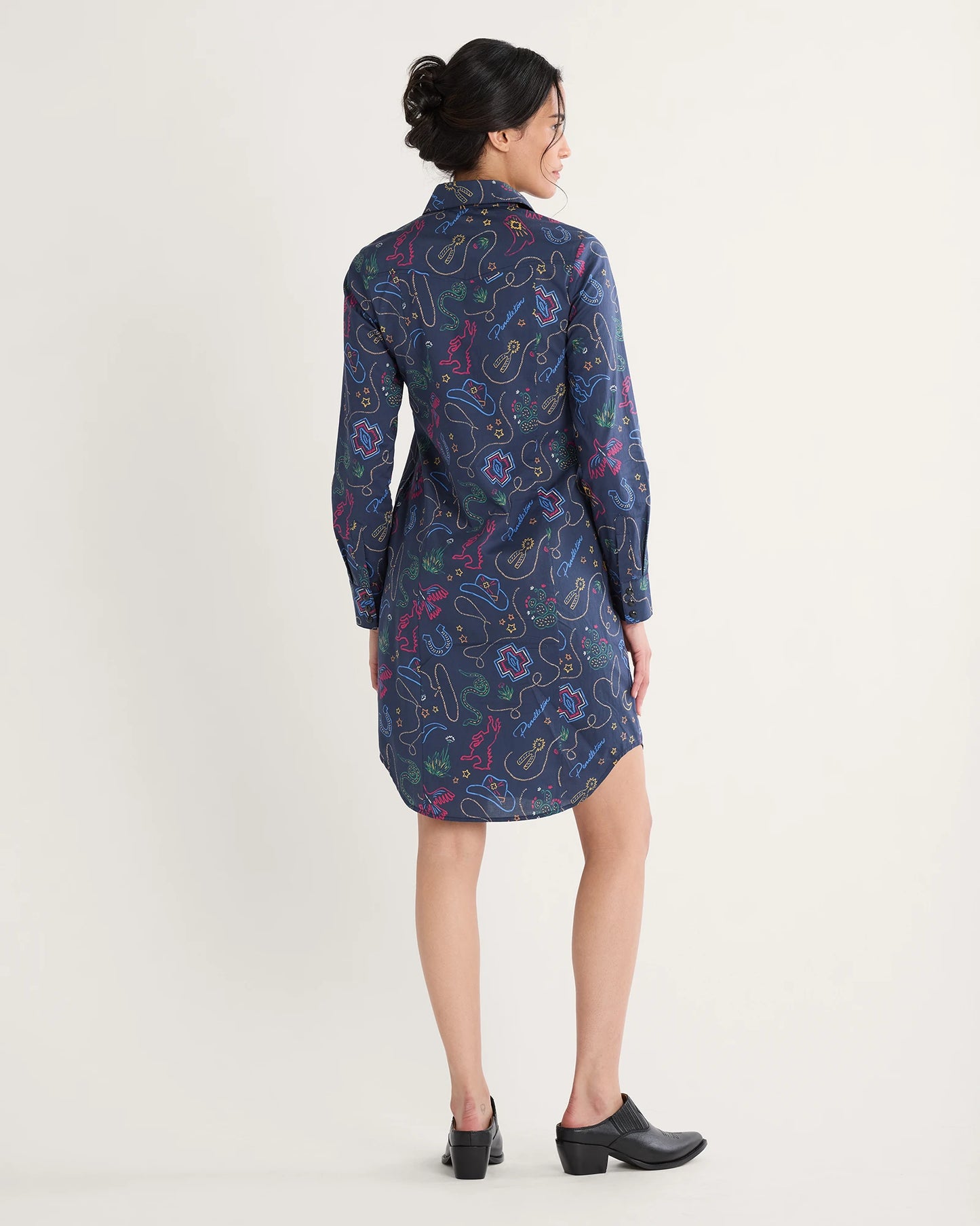 Pendleton-Western Print Gambler Shirt Dress