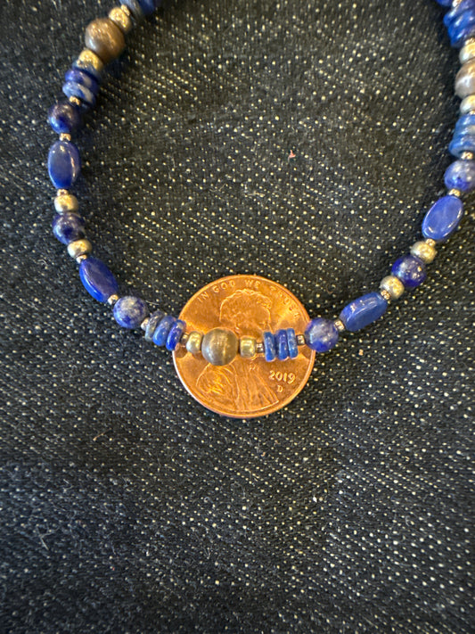 Bracelet- Small Lapis Beaded
