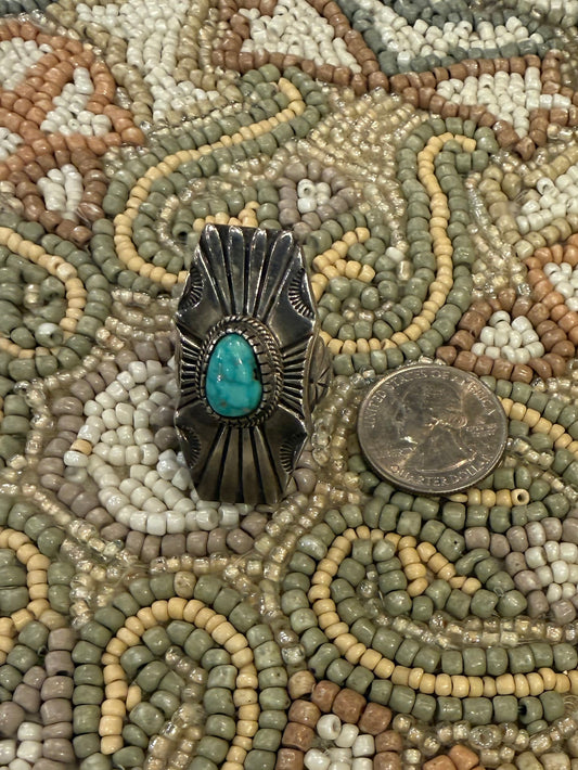 Sterling and Turquoise Sunshine Ring