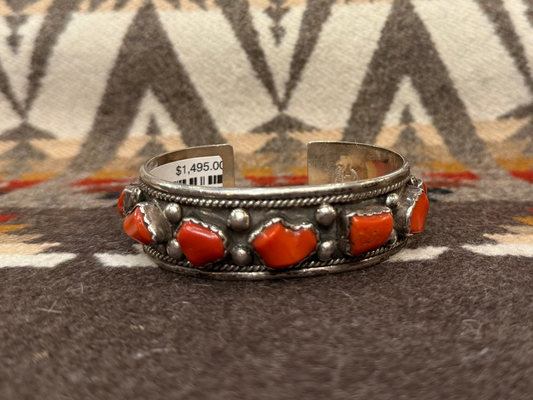 Vintage Navajo Freeform Coral Cuff