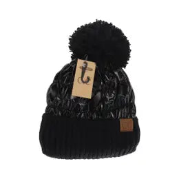 Beanie With Faux Fur or Yarn Pom