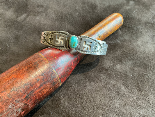 Vintage Twirling Log Navajo Turquoise Cuff