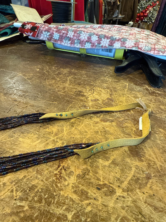 Hand Strung with Deer Leather Necklace