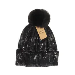 Beanie With Faux Fur or Yarn Pom