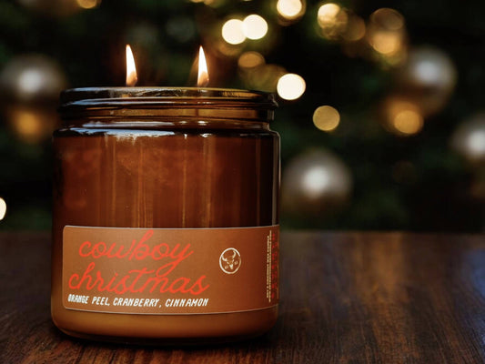 COWBOY CHRISTMAS - Orange, Cranberry & Pine Candle