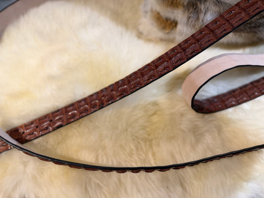 Nile 'Horn Back' Crocodile Leather Belt Strap - Cognac