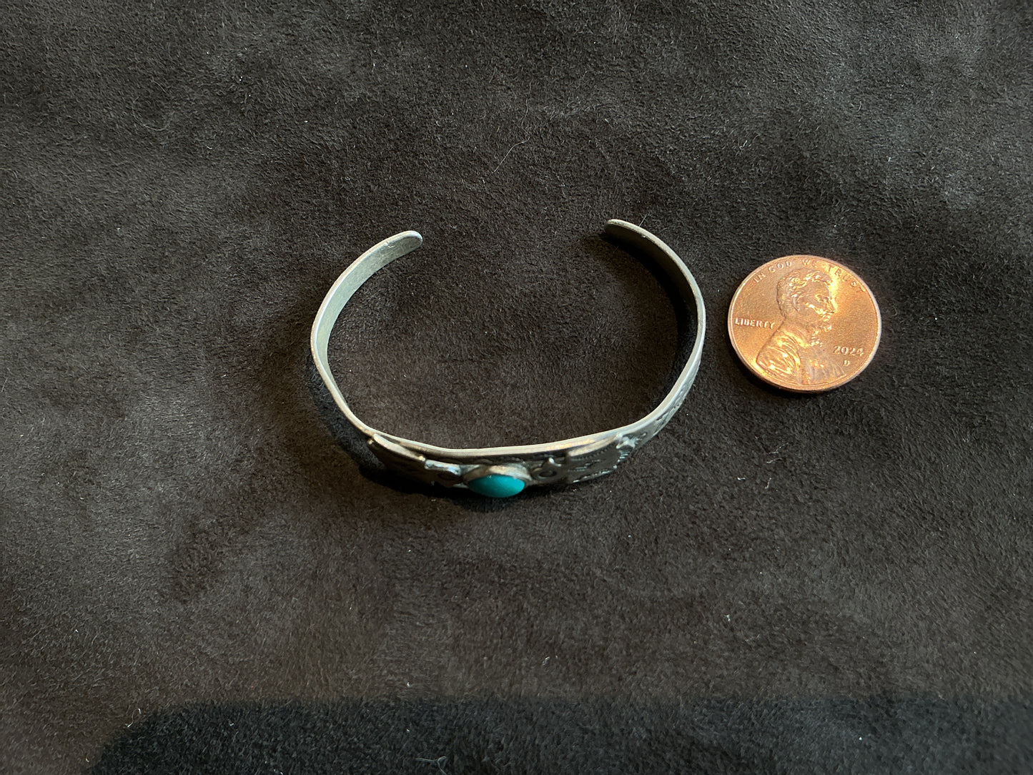 Blue Turquoise Double Thunderbird Baby Cuff