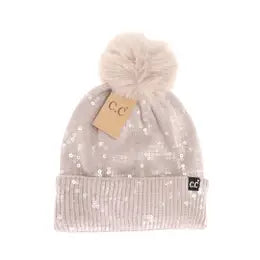 Beanie With Faux Fur or Yarn Pom