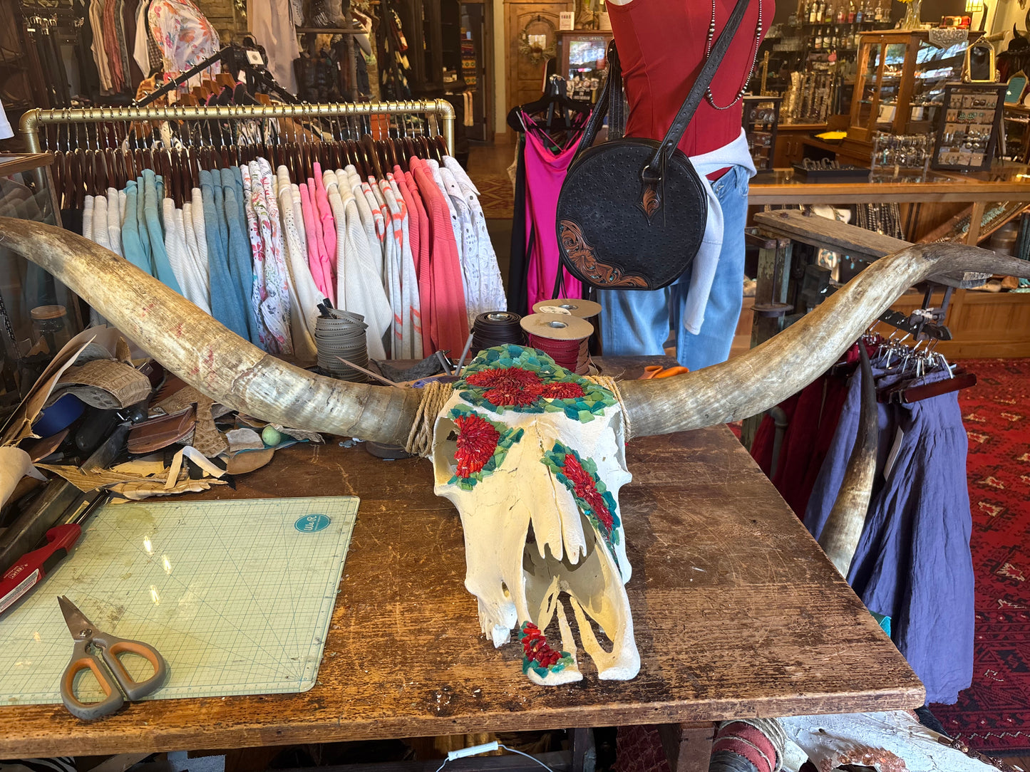 Long Horn Skull (Desert Bloom)