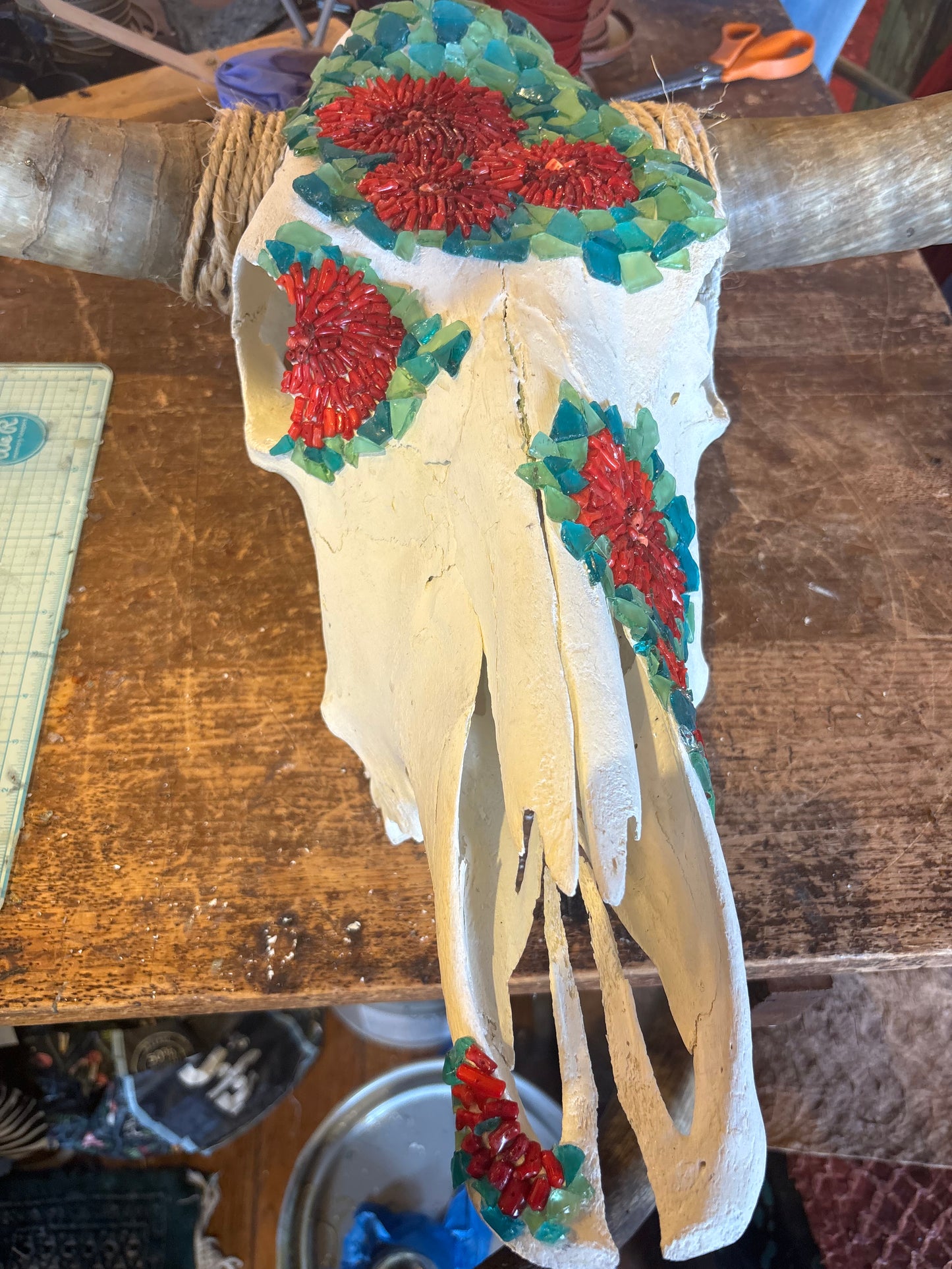 Long Horn Skull (Desert Bloom)