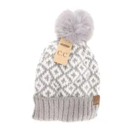 Beanie With Faux Fur or Yarn Pom