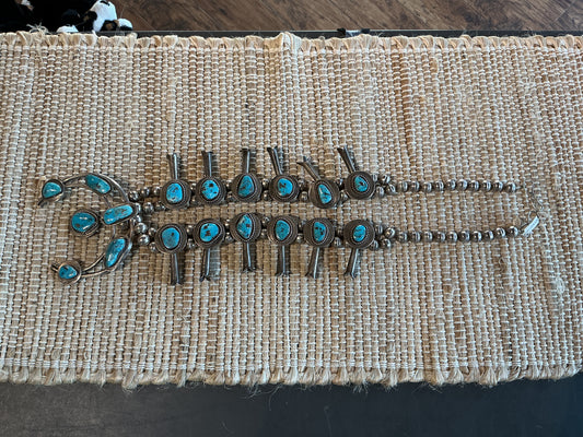 Vintage 1960's Squash, Turquoise and Silver Coin Squash