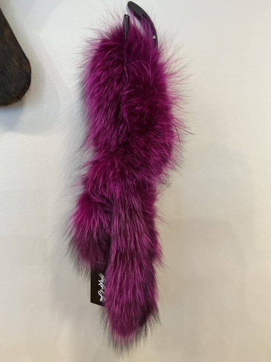 Magenta Knit Fox Collar