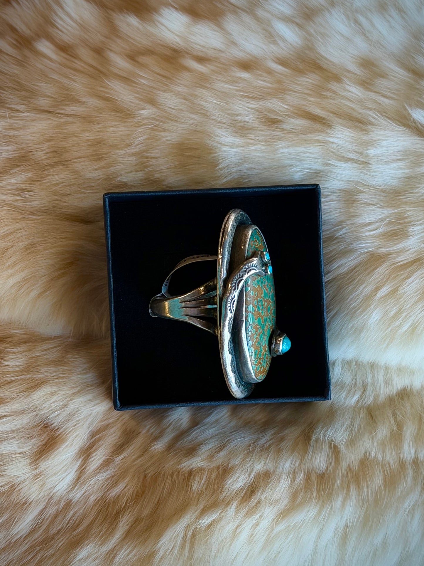 Green Turquoise Snake Statement Ring