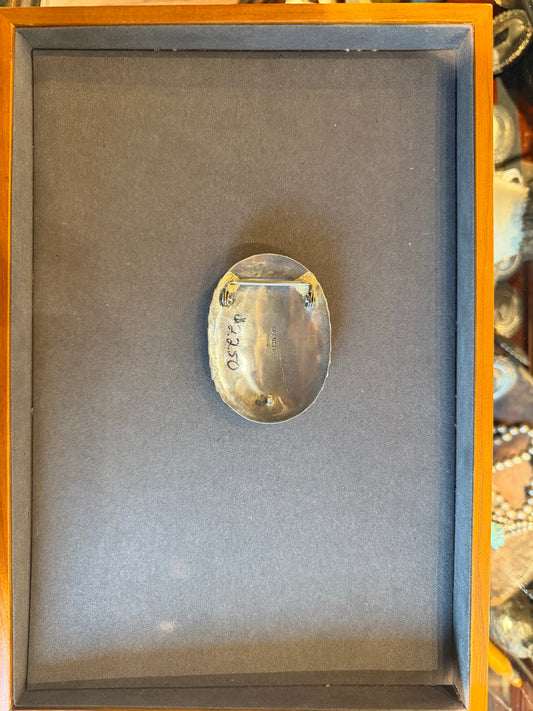 Clustered Morenci Turquoise and Sterling Belt Buckle