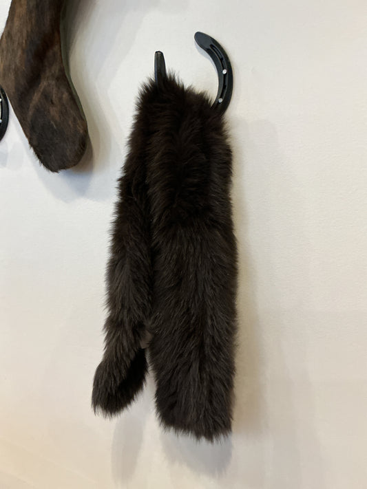 Brown Knit Fox Collar