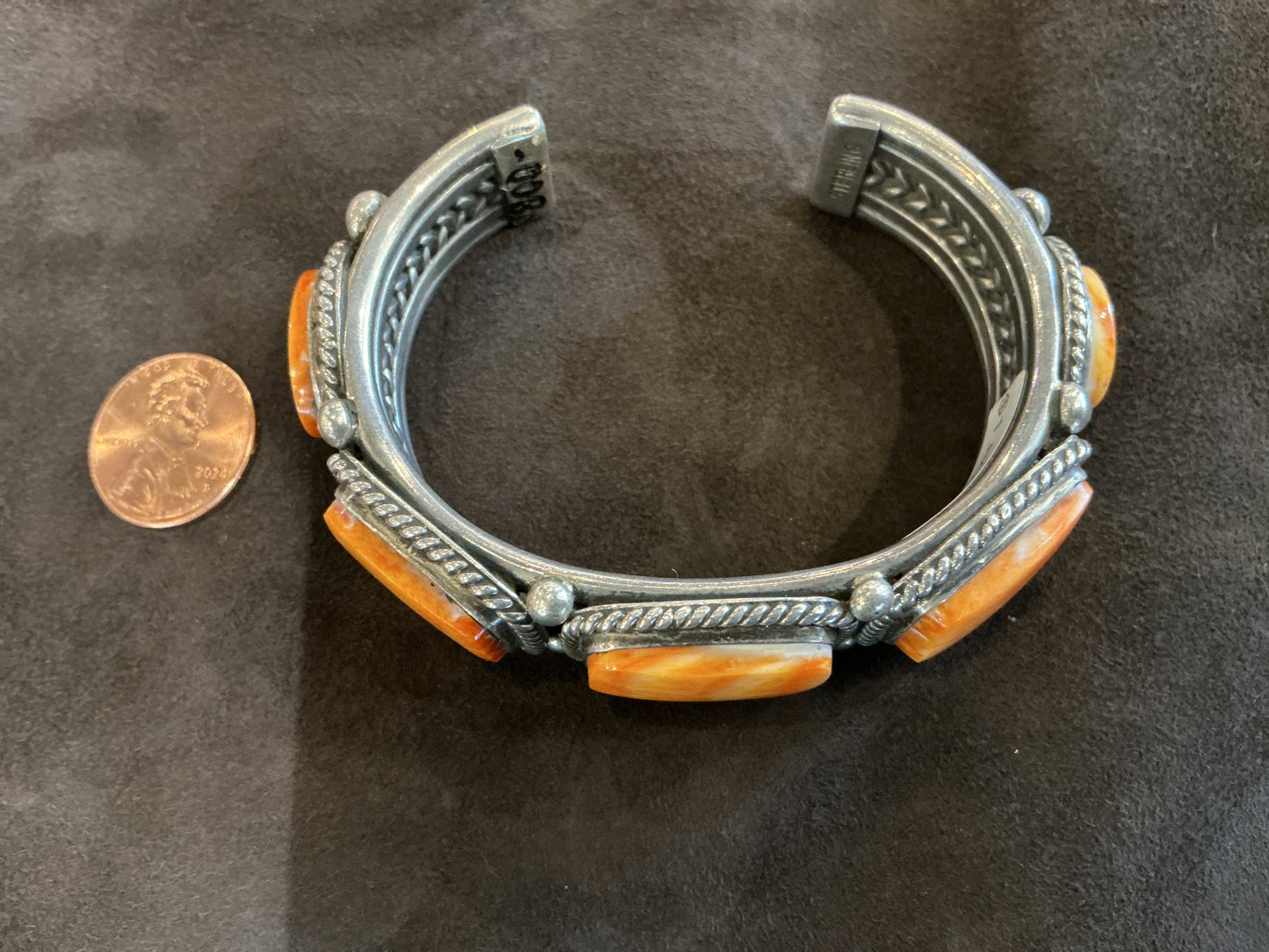 Cuff/Bracelet- Albert Lee Navajo Spiny Shell and Sterling