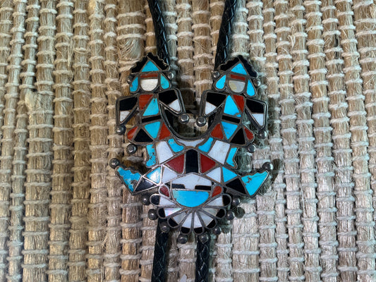 Vintage Zuni Point Inlay Bolo