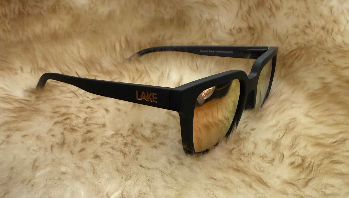 Lake Sunglasses - Powell Black/ Peach