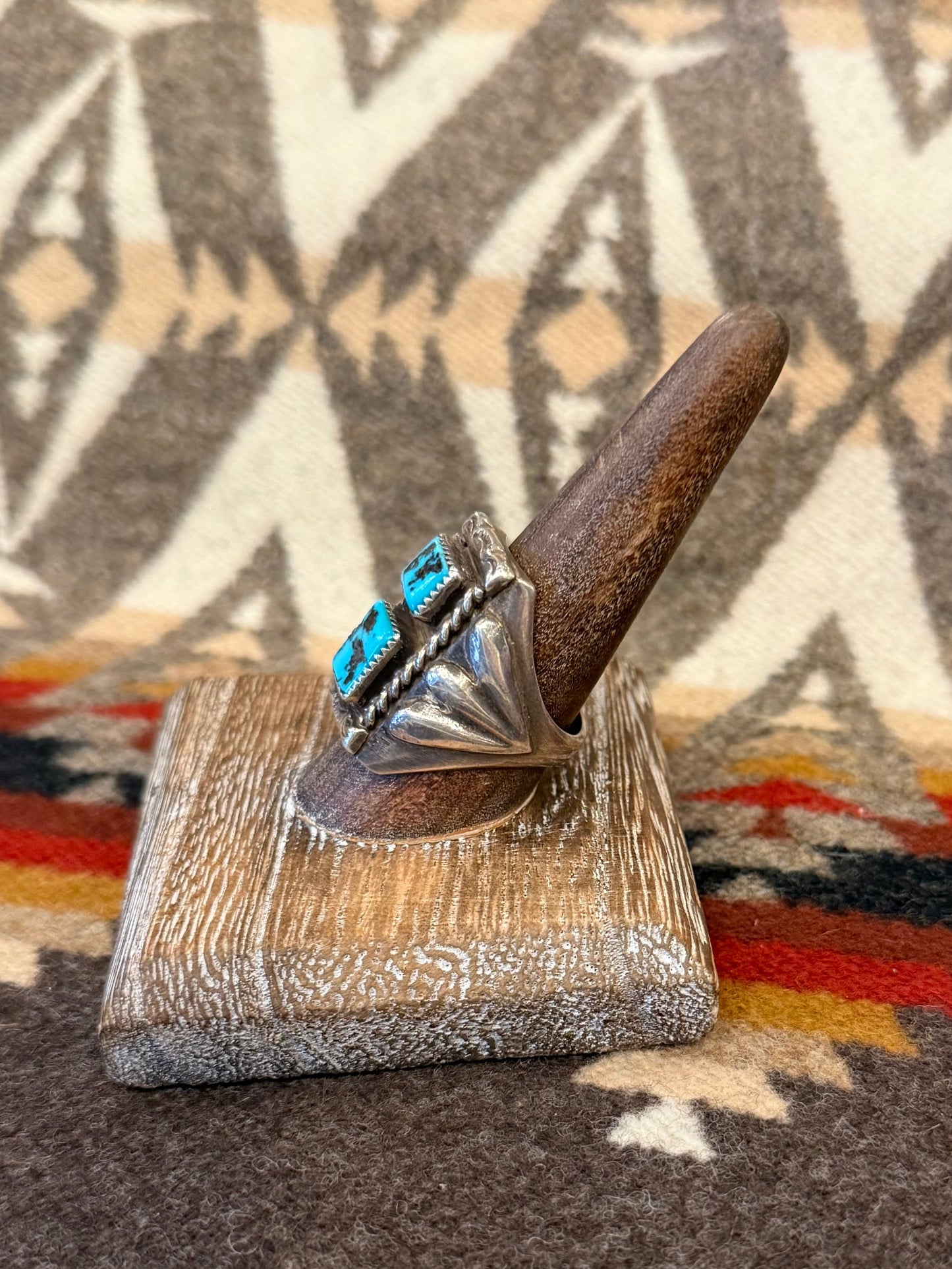 Vintage Two Stack Kingman Turquoise Ring