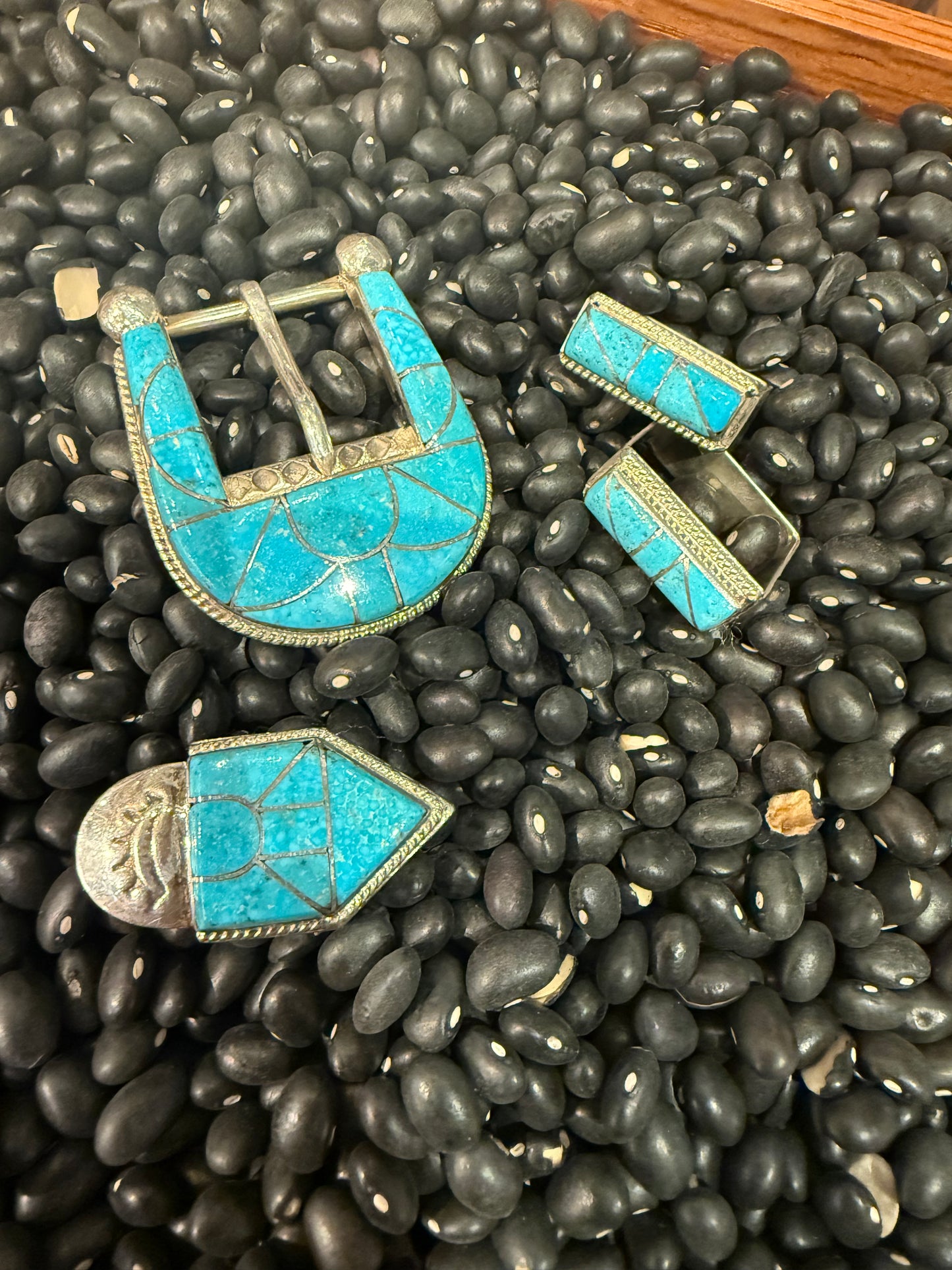 Turquoise Inlay Ranger Buckle By S&D Cooche