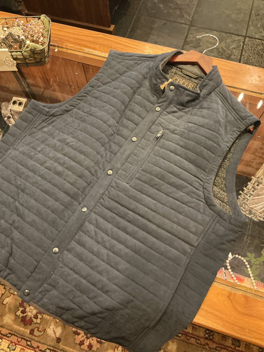 Newport Suede Vest - Navy