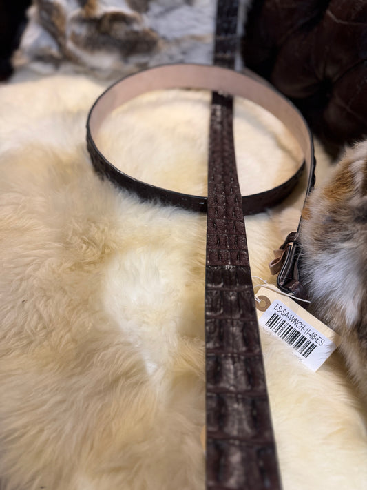 Nile 'Horn Back' Crocodile Leather Belt Strap - Espresso