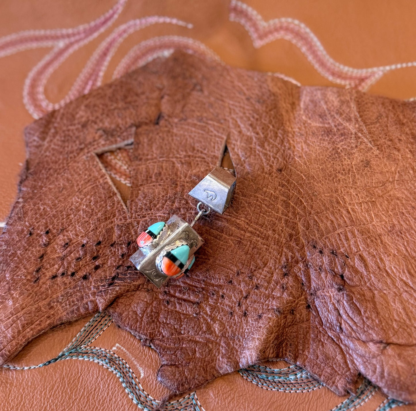 Pendant- Sterling Silver, Turquoise, Spiny Oyster and Onyx