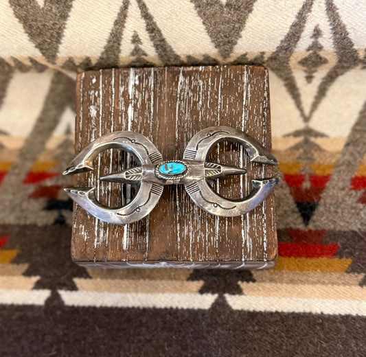 Vintage Cast Turquoise Belt Buckle