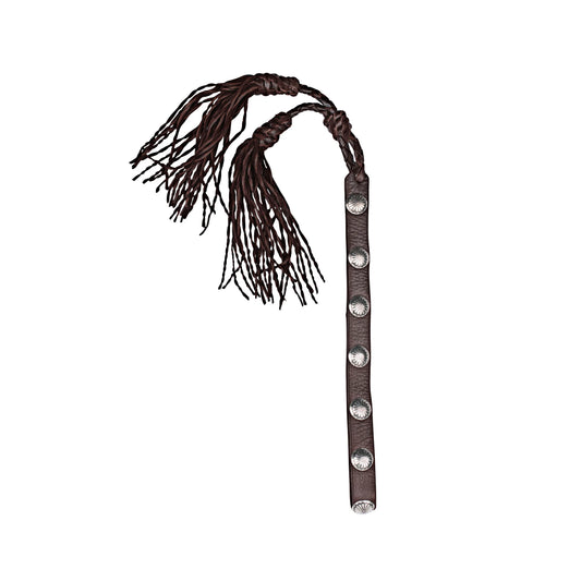Lampman Concho Hatband with Twisted Fringe - Brown