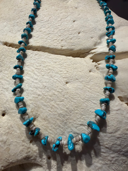 Santo Domingo Pueblo Turquoise Necklace