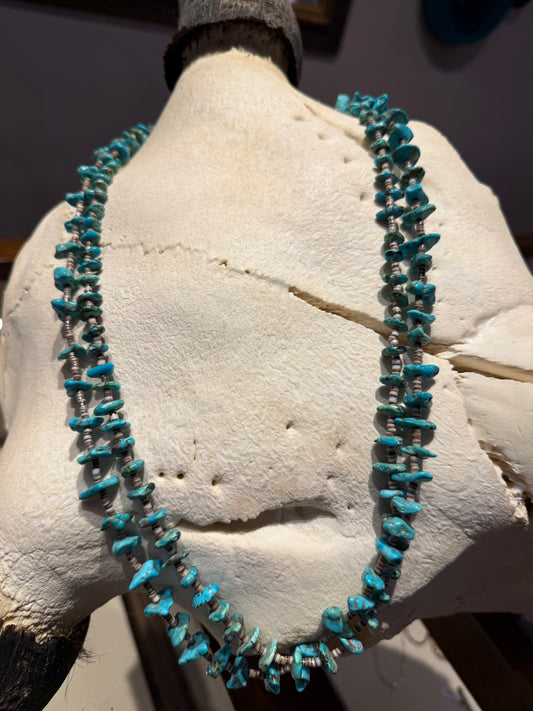 Green Turquoise and Heishi Necklace