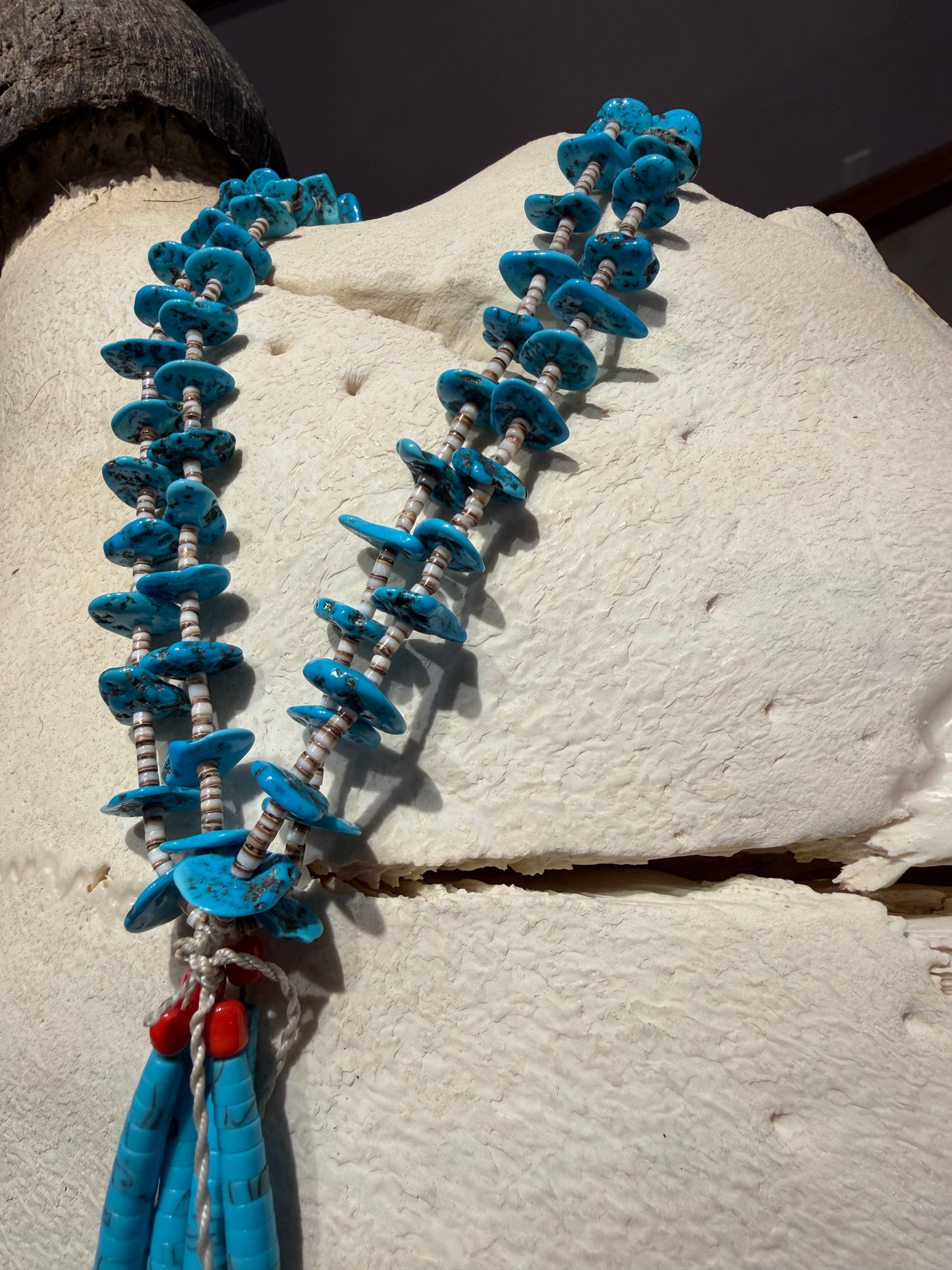 Turquoise and Shell Heishi - 2 Strand Necklace