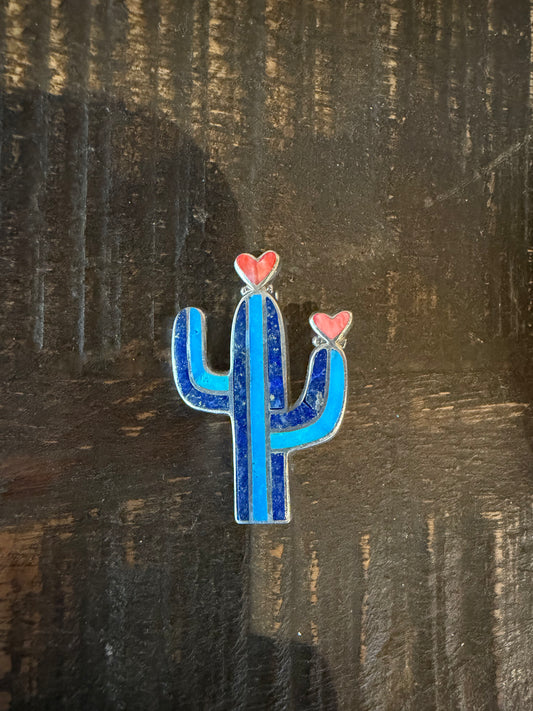 Cactus Turquoise/Lapis Hat Pin