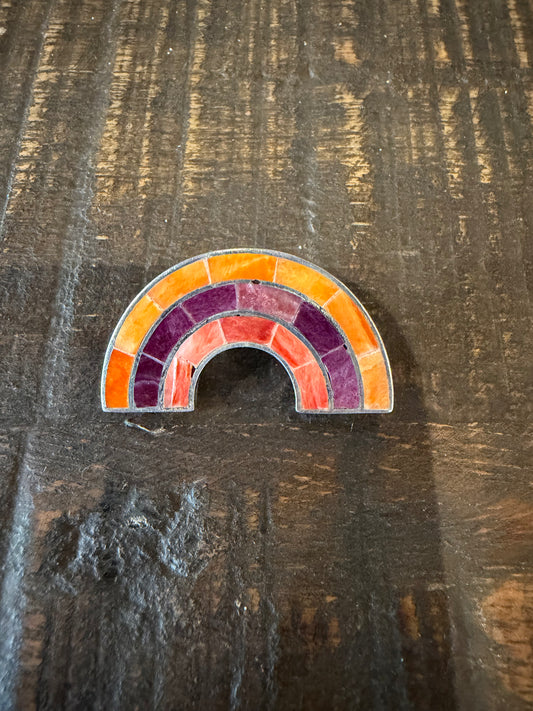 Coral Rainbow Hat Pin