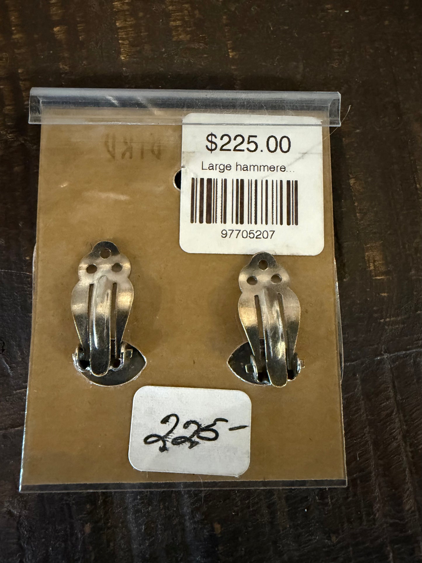 Large Hammered Sterling Silver Clip-on Earrings