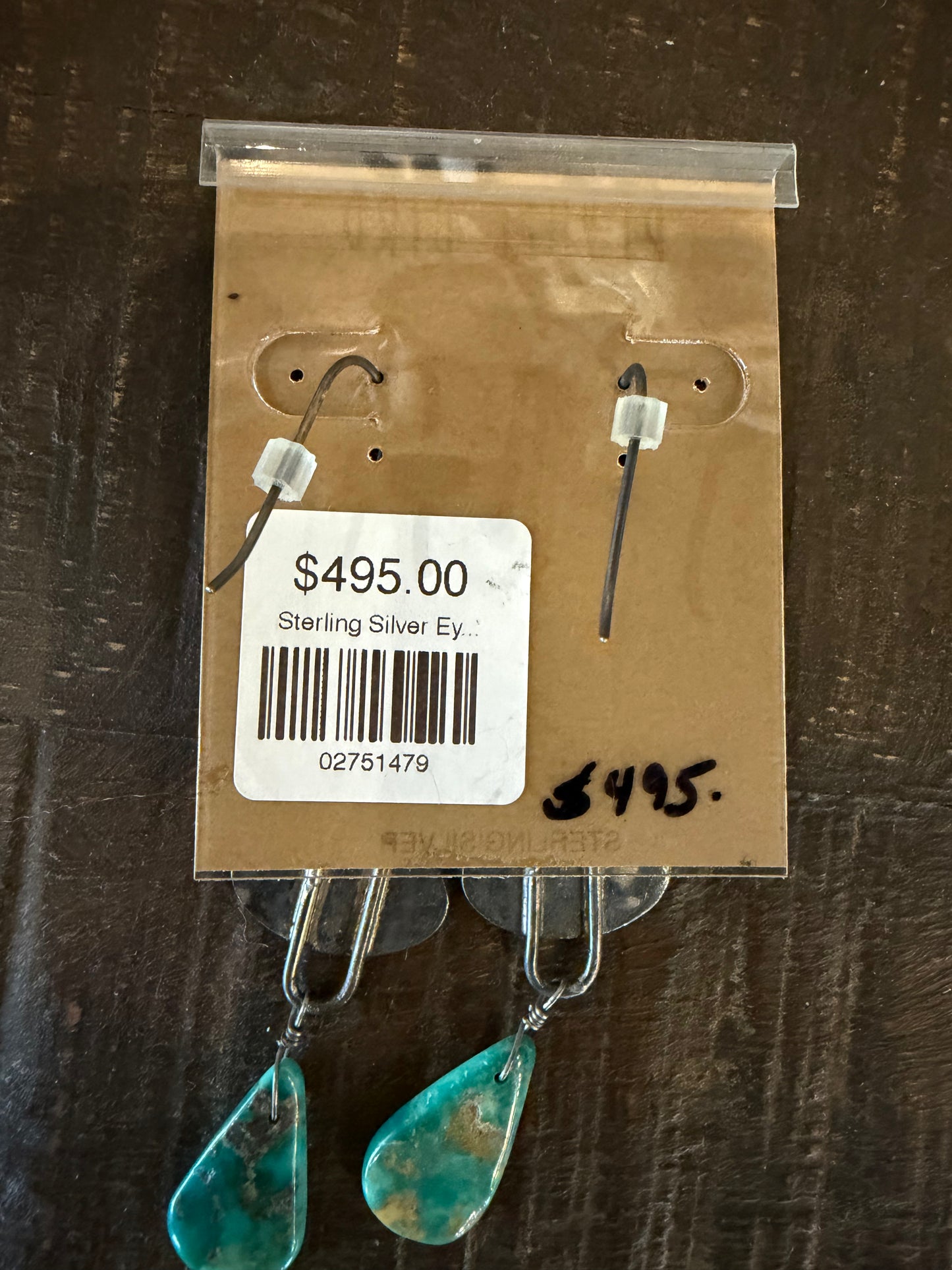 Earrings- Sterling Silver Eye with Turquoise Chunk