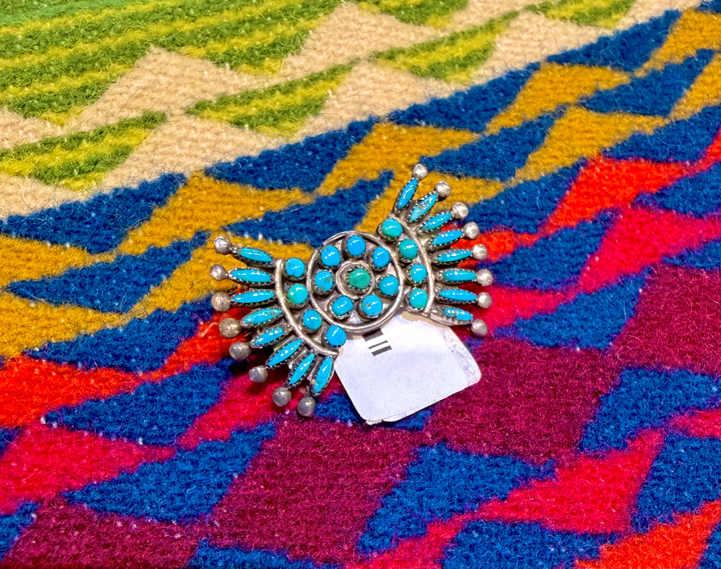 Pin - Vintage Zuni Point Turquoise Cluster