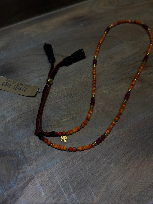 Garnet Pink Orange Gold Hat Band