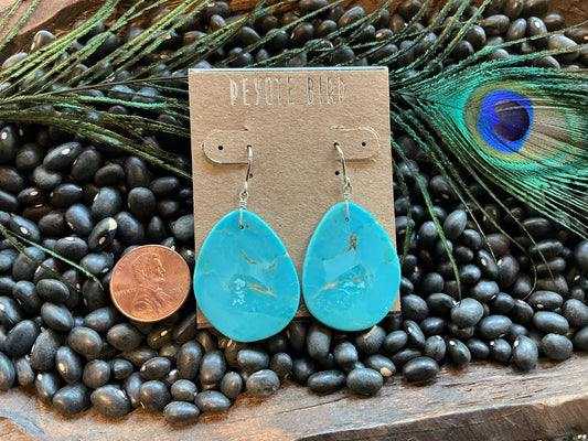 Jennifer Medina Native Turquoise Slab Earrings