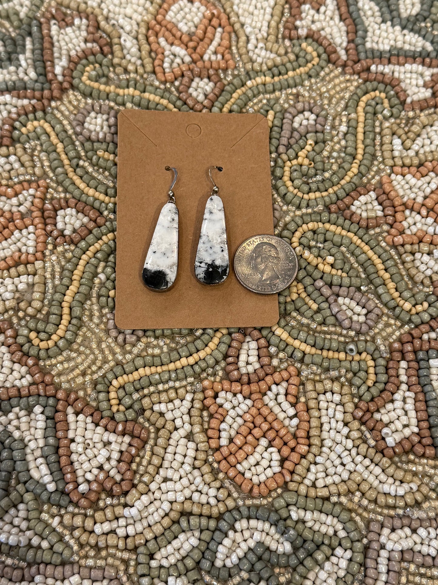 White Buffalo Long Dangle Earrings