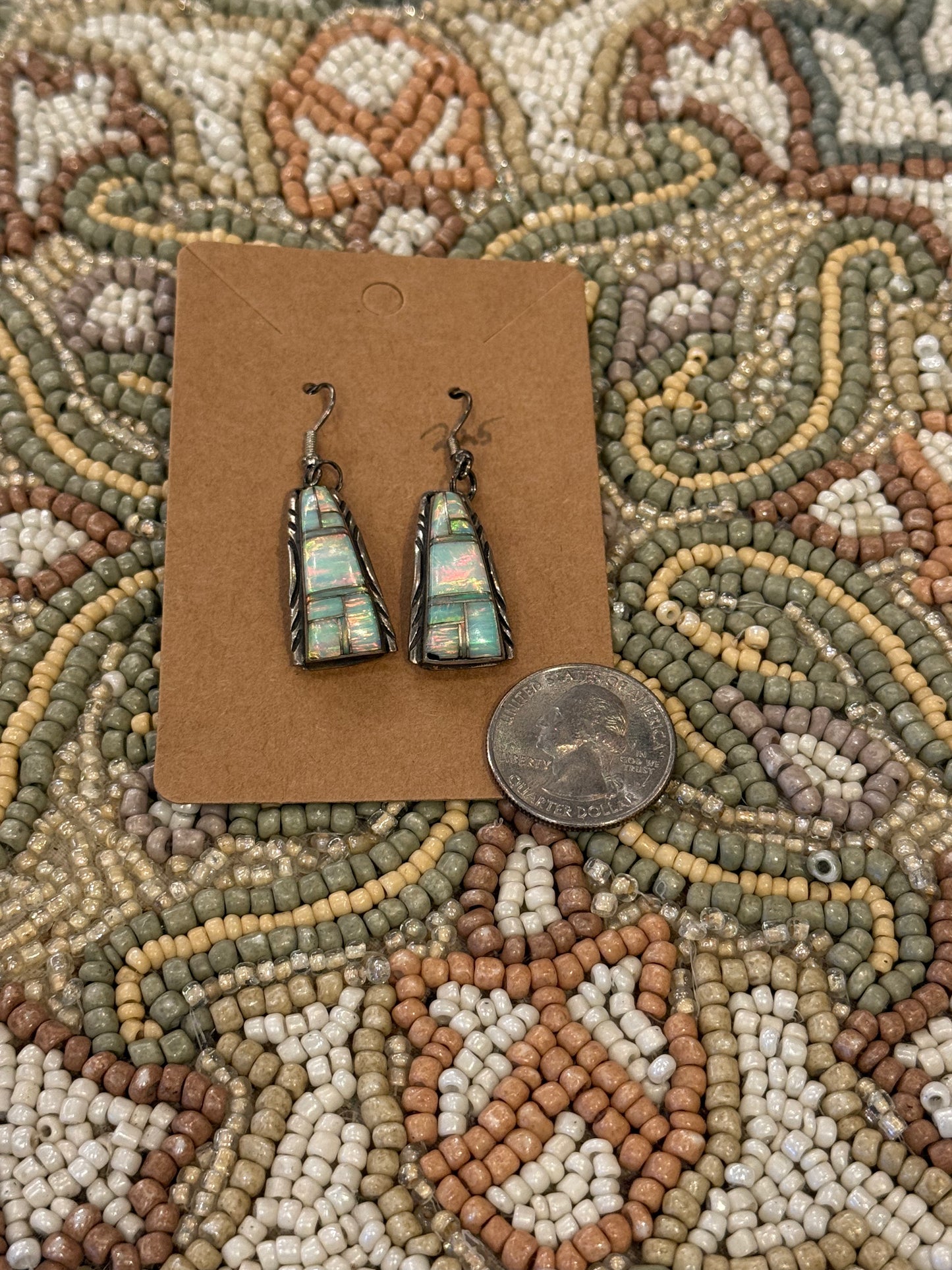 Geometric Opal Dangle Earrings