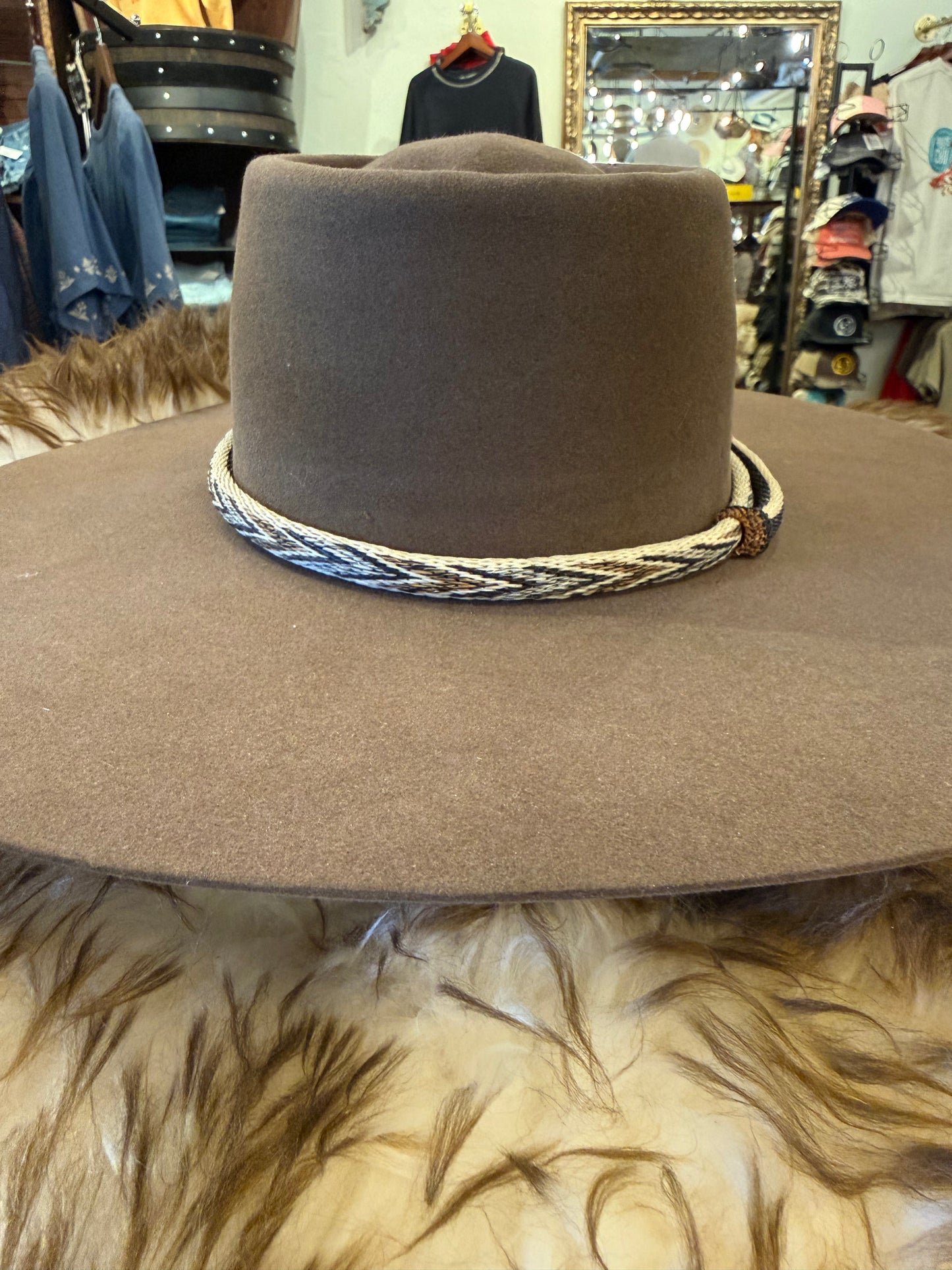 Crème Prison Hitched Horsehair Hatband