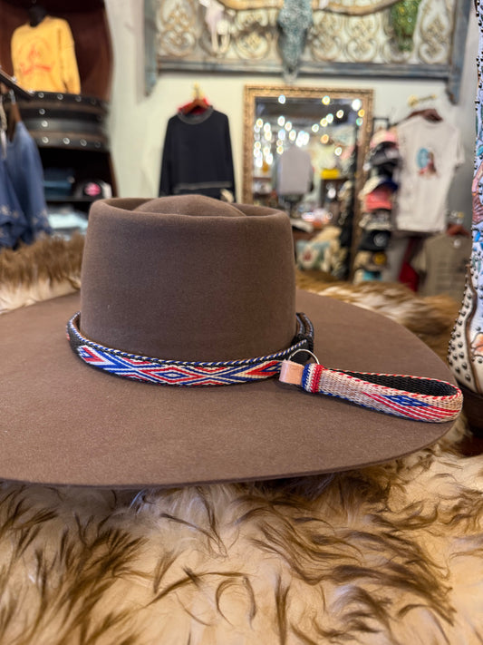 Patriotic Prison Hitched Horsehair Hatband with Matching Key Fob