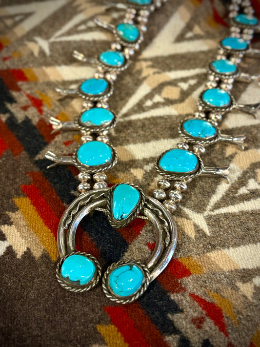 Vintage Turquoise Squash Blossom