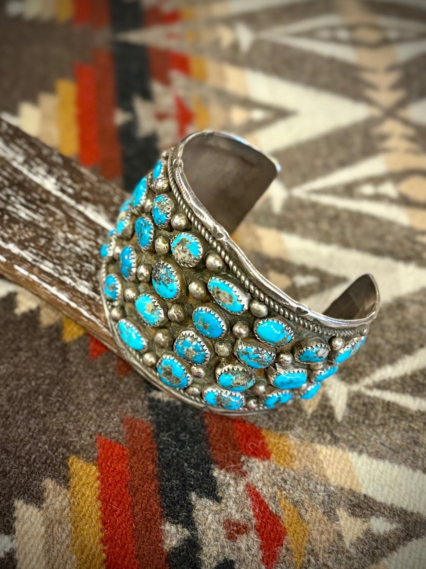 Vintage Morenci Turquoise Cluster Bracelet