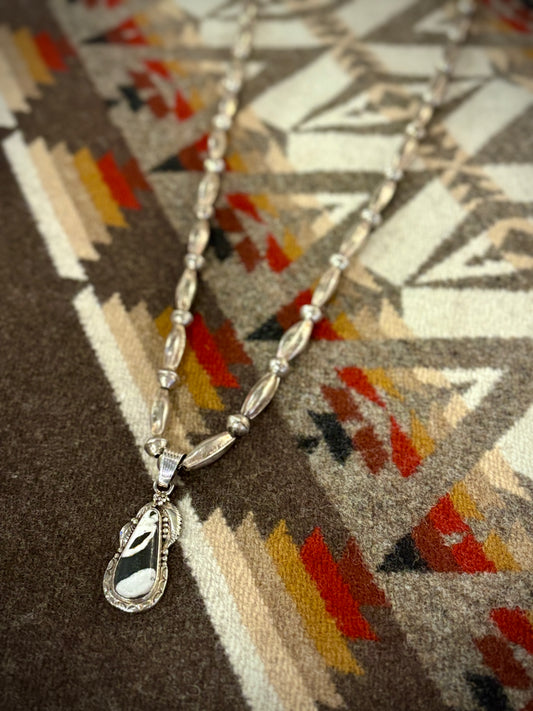 Navajo Pearls With White Buffalo Pendant