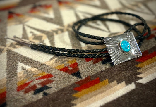 Sterling Silver and Turquoise Bolo Tie